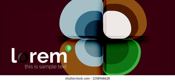 Abstract background - geometric multicolored round shapes composition. Trendy abstract layout template for business or technology presentation or web brochure cover, wallpaper. Vector illustration