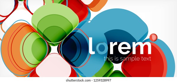 Abstract background - geometric multicolored round shapes composition. Trendy abstract layout template for business or technology presentation or web brochure cover, wallpaper. Vector illustration