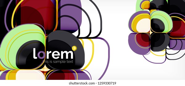 Abstract background - geometric multicolored round shapes composition. Trendy abstract layout template for business or technology presentation or web brochure cover, wallpaper. Vector illustration