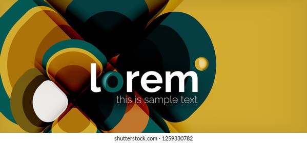 Abstract background - geometric multicolored round shapes composition. Trendy abstract layout template for business or technology presentation or web brochure cover, wallpaper. Vector illustration