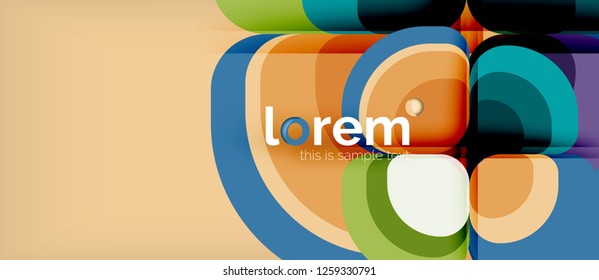 Abstract background - geometric multicolored round shapes composition. Trendy abstract layout template for business or technology presentation or web brochure cover, wallpaper. Vector illustration