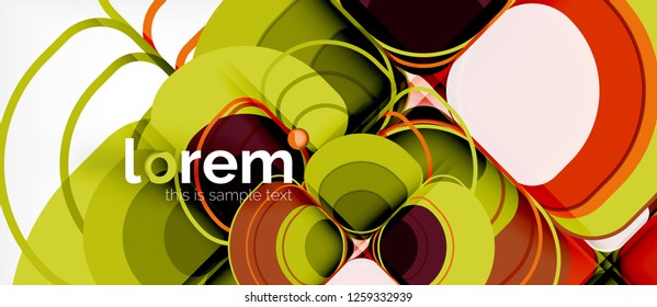Abstract background - geometric multicolored round shapes composition. Trendy abstract layout template for business or technology presentation or web brochure cover, wallpaper. Vector illustration