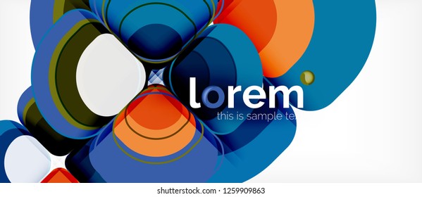 Abstract background - geometric multicolored round shapes composition. Trendy abstract layout template for business or technology presentation or web brochure cover, wallpaper. Vector illustration