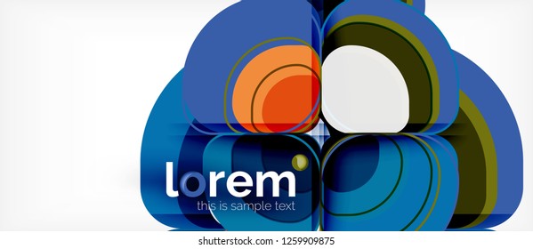 Abstract background - geometric multicolored round shapes composition. Trendy abstract layout template for business or technology presentation or web brochure cover, wallpaper. Vector illustration