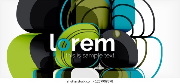 Abstract background - geometric multicolored round shapes composition. Trendy abstract layout template for business or technology presentation or web brochure cover, wallpaper. Vector illustration