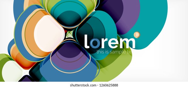 Abstract background - geometric multicolored round shapes composition. Trendy abstract layout template for business or technology presentation or web brochure cover, wallpaper. Vector illustration