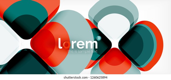 Abstract background - geometric multicolored round shapes composition. Trendy abstract layout template for business or technology presentation or web brochure cover, wallpaper. Vector illustration