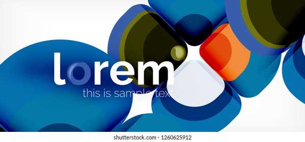 Abstract background - geometric multicolored round shapes composition. Trendy abstract layout template for business or technology presentation or web brochure cover, wallpaper. Vector illustration