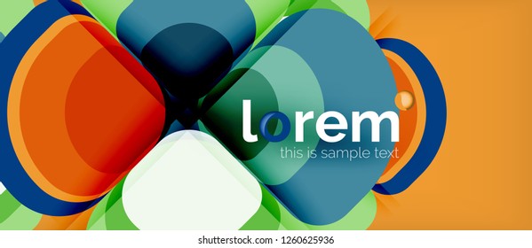 Abstract background - geometric multicolored round shapes composition. Trendy abstract layout template for business or technology presentation or web brochure cover, wallpaper. Vector illustration