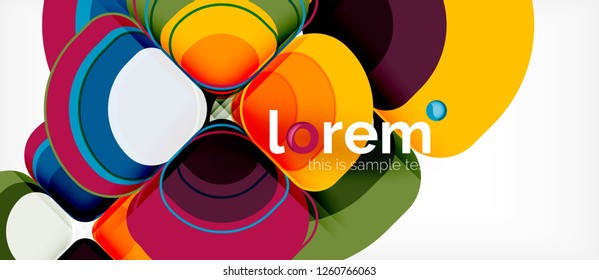 Abstract background - geometric multicolored round shapes composition. Trendy abstract layout template for business or technology presentation or web brochure cover, wallpaper. Vector illustration