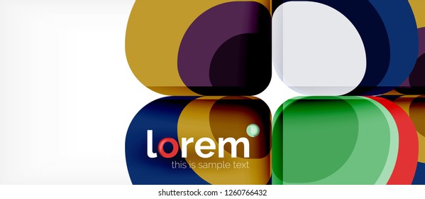 Abstract background - geometric multicolored round shapes composition. Trendy abstract layout template for business or technology presentation or web brochure cover, wallpaper. Vector illustration