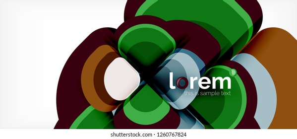Abstract background - geometric multicolored round shapes composition. Trendy abstract layout template for business or technology presentation or web brochure cover, wallpaper. Vector illustration