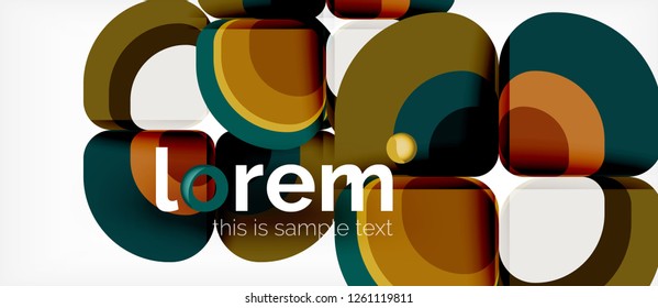 Abstract background - geometric multicolored round shapes composition. Trendy abstract layout template for business or technology presentation or web brochure cover, wallpaper. Vector illustration