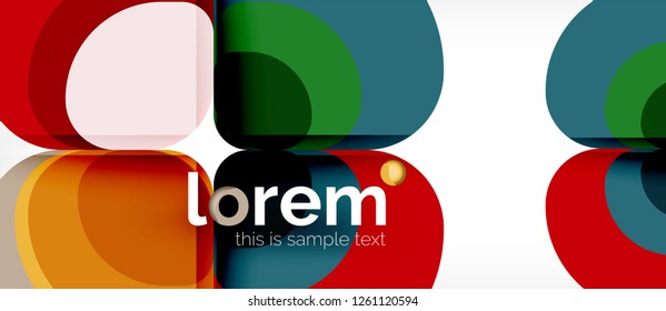 Abstract background - geometric multicolored round shapes composition. Trendy abstract layout template for business or technology presentation or web brochure cover, wallpaper. Vector illustration