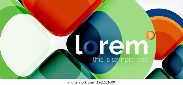 Abstract background - geometric multicolored round shapes composition. Trendy abstract layout template for business or technology presentation or web brochure cover, wallpaper. Vector illustration