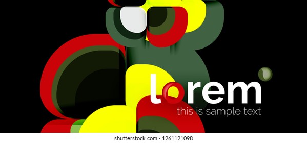 Abstract background - geometric multicolored round shapes composition. Trendy abstract layout template for business or technology presentation or web brochure cover, wallpaper. Vector illustration