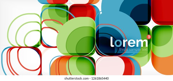 Abstract background - geometric multicolored round shapes composition. Trendy abstract layout template for business or technology presentation or web brochure cover, wallpaper. Vector illustration