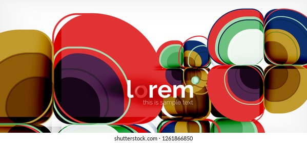 Abstract background - geometric multicolored round shapes composition. Trendy abstract layout template for business or technology presentation or web brochure cover, wallpaper. Vector illustration