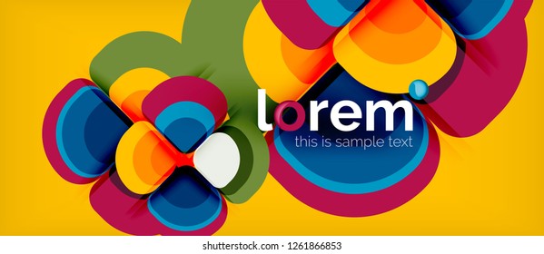 Abstract background - geometric multicolored round shapes composition. Trendy abstract layout template for business or technology presentation or web brochure cover, wallpaper. Vector illustration