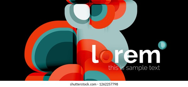 Abstract background - geometric multicolored round shapes composition. Trendy abstract layout template for business or technology presentation or web brochure cover, wallpaper. Vector illustration