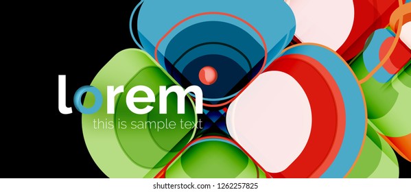 Abstract background - geometric multicolored round shapes composition. Trendy abstract layout template for business or technology presentation or web brochure cover, wallpaper. Vector illustration