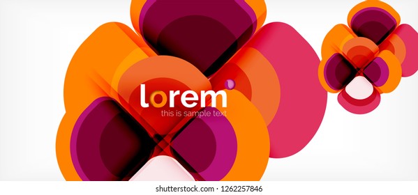 Abstract background - geometric multicolored round shapes composition. Trendy abstract layout template for business or technology presentation or web brochure cover, wallpaper. Vector illustration