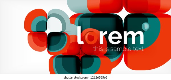 Abstract background - geometric multicolored round shapes composition. Trendy abstract layout template for business or technology presentation or web brochure cover, wallpaper. Vector illustration