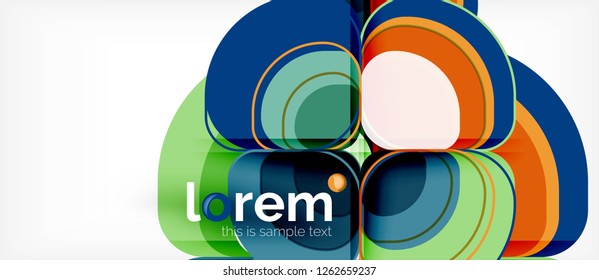 Abstract background - geometric multicolored round shapes composition. Trendy abstract layout template for business or technology presentation or web brochure cover, wallpaper. Vector illustration