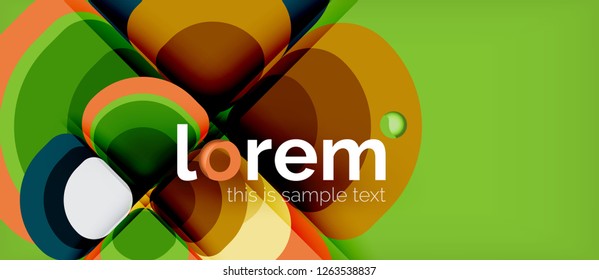 Abstract background - geometric multicolored round shapes composition. Trendy abstract layout template for business or technology presentation or web brochure cover, wallpaper. Vector illustration