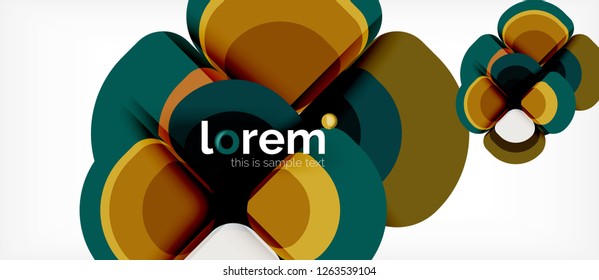 Abstract background - geometric multicolored round shapes composition. Trendy abstract layout template for business or technology presentation or web brochure cover, wallpaper. Vector illustration