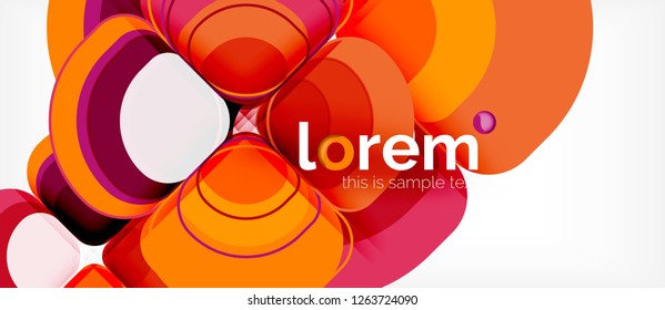 Abstract background - geometric multicolored round shapes composition. Trendy abstract layout template for business or technology presentation or web brochure cover, wallpaper. Vector illustration