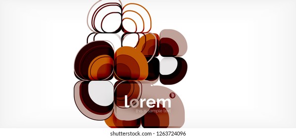 Abstract background - geometric multicolored round shapes composition. Trendy abstract layout template for business or technology presentation or web brochure cover, wallpaper. Vector illustration