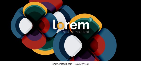 Abstract background - geometric multicolored round shapes composition. Trendy abstract layout template for business or technology presentation or web brochure cover, wallpaper. Vector illustration