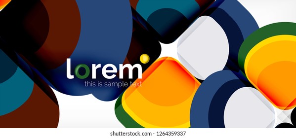 Abstract background - geometric multicolored round shapes composition. Trendy abstract layout template for business or technology presentation or web brochure cover, wallpaper. Vector illustration