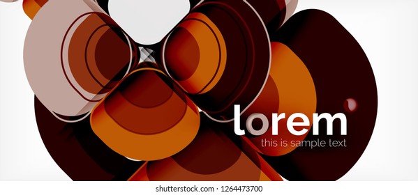 Abstract background - geometric multicolored round shapes composition. Trendy abstract layout template for business or technology presentation or web brochure cover, wallpaper. Vector illustration
