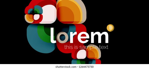 Abstract background - geometric multicolored round shapes composition. Trendy abstract layout template for business or technology presentation or web brochure cover, wallpaper. Vector illustration