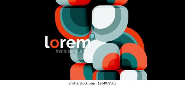 Abstract background - geometric multicolored round shapes composition. Trendy abstract layout template for business or technology presentation or web brochure cover, wallpaper. Vector illustration