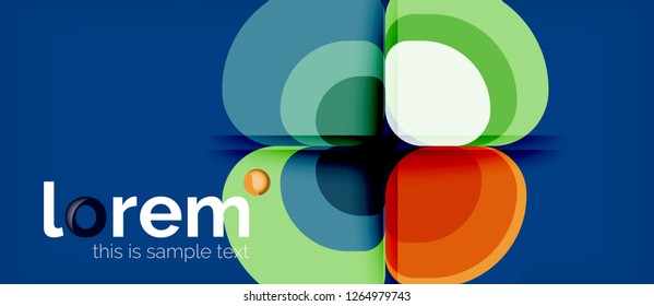 Abstract background - geometric multicolored round shapes composition. Trendy abstract layout template for business or technology presentation or web brochure cover, wallpaper. Vector illustration