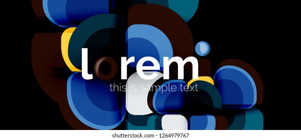 Abstract background - geometric multicolored round shapes composition. Trendy abstract layout template for business or technology presentation or web brochure cover, wallpaper. Vector illustration