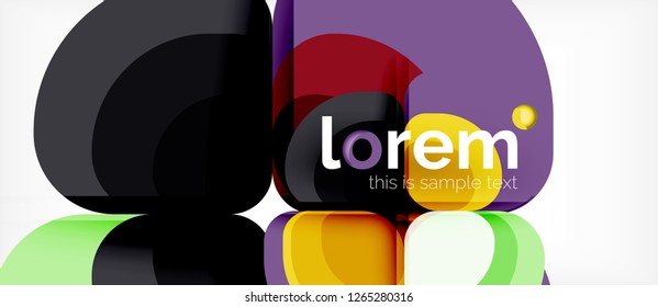 Abstract background - geometric multicolored round shapes composition. Trendy abstract layout template for business or technology presentation or web brochure cover, wallpaper. Vector illustration