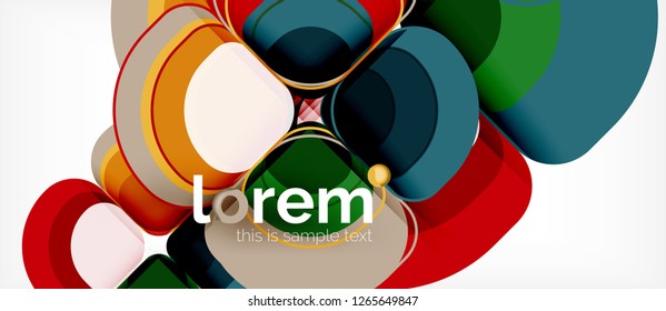 Abstract background - geometric multicolored round shapes composition. Trendy abstract layout template for business or technology presentation or web brochure cover, wallpaper. Vector illustration