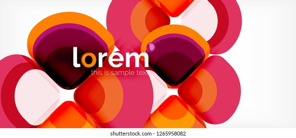 Abstract background - geometric multicolored round shapes composition. Trendy abstract layout template for business or technology presentation or web brochure cover, wallpaper. Vector illustration