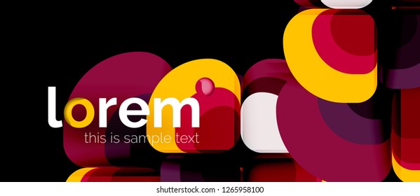 Abstract background - geometric multicolored round shapes composition. Trendy abstract layout template for business or technology presentation or web brochure cover, wallpaper. Vector illustration