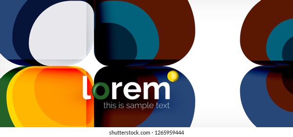 Abstract background - geometric multicolored round shapes composition. Trendy abstract layout template for business or technology presentation or web brochure cover, wallpaper. Vector illustration