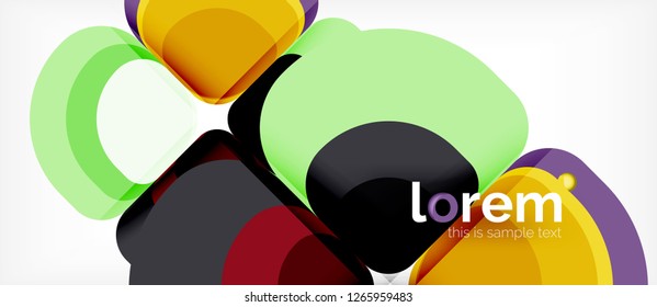 Abstract background - geometric multicolored round shapes composition. Trendy abstract layout template for business or technology presentation or web brochure cover, wallpaper. Vector illustration