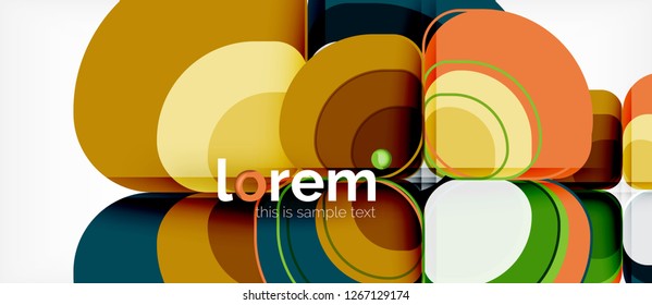 Abstract background - geometric multicolored round shapes composition. Trendy abstract layout template for business or technology presentation or web brochure cover, wallpaper. Vector illustration