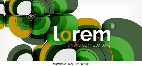 Abstract background - geometric multicolored round shapes composition. Trendy abstract layout template for business or technology presentation or web brochure cover, wallpaper. Vector illustration