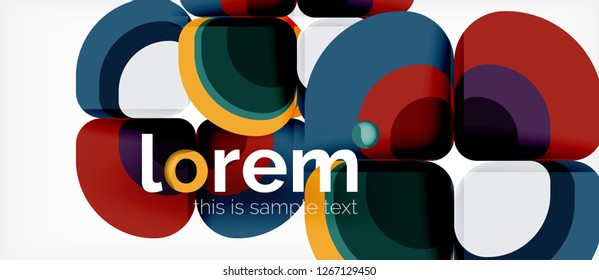 Abstract background - geometric multicolored round shapes composition. Trendy abstract layout template for business or technology presentation or web brochure cover, wallpaper. Vector illustration