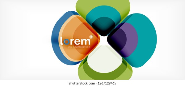 Abstract background - geometric multicolored round shapes composition. Trendy abstract layout template for business or technology presentation or web brochure cover, wallpaper. Vector illustration