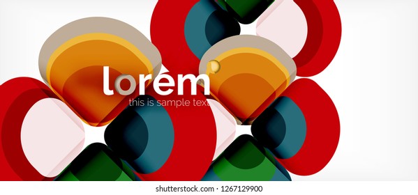 Abstract background - geometric multicolored round shapes composition. Trendy abstract layout template for business or technology presentation or web brochure cover, wallpaper. Vector illustration